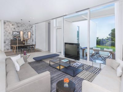 Living Room, Premium Three Bedroom Villa with Private Pool - The Oberoi Beach Resort, Al Zorah
